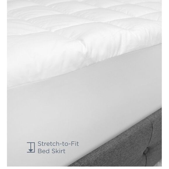 SensorPEDIC Luxury Top Loft Gel Fiber Mattress Pad, Full, White - Picture 5 of 9